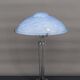 Lampe en fer forgé et abat-jour en verre bleu aux clématites, France, Art Déco, circa 1920