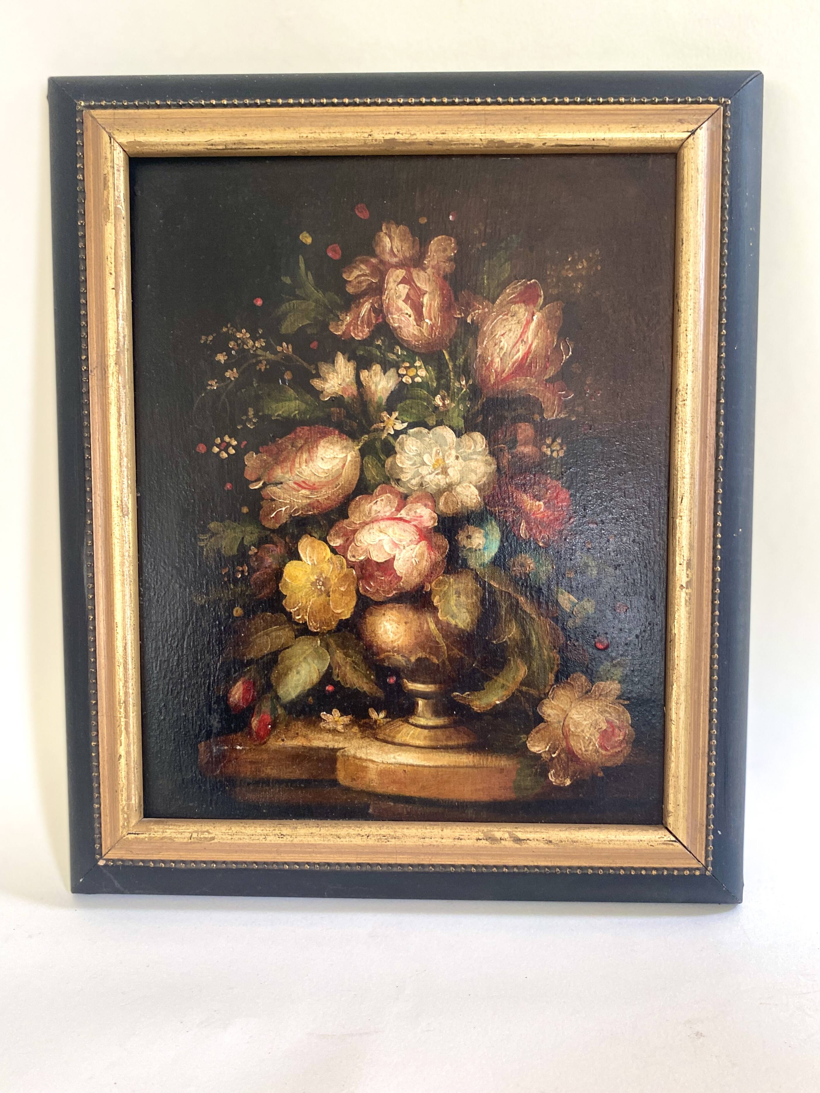 Still life oil on wood panel