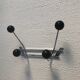 Steel coat rack 4 vintage pads 1960 - 30x18cm