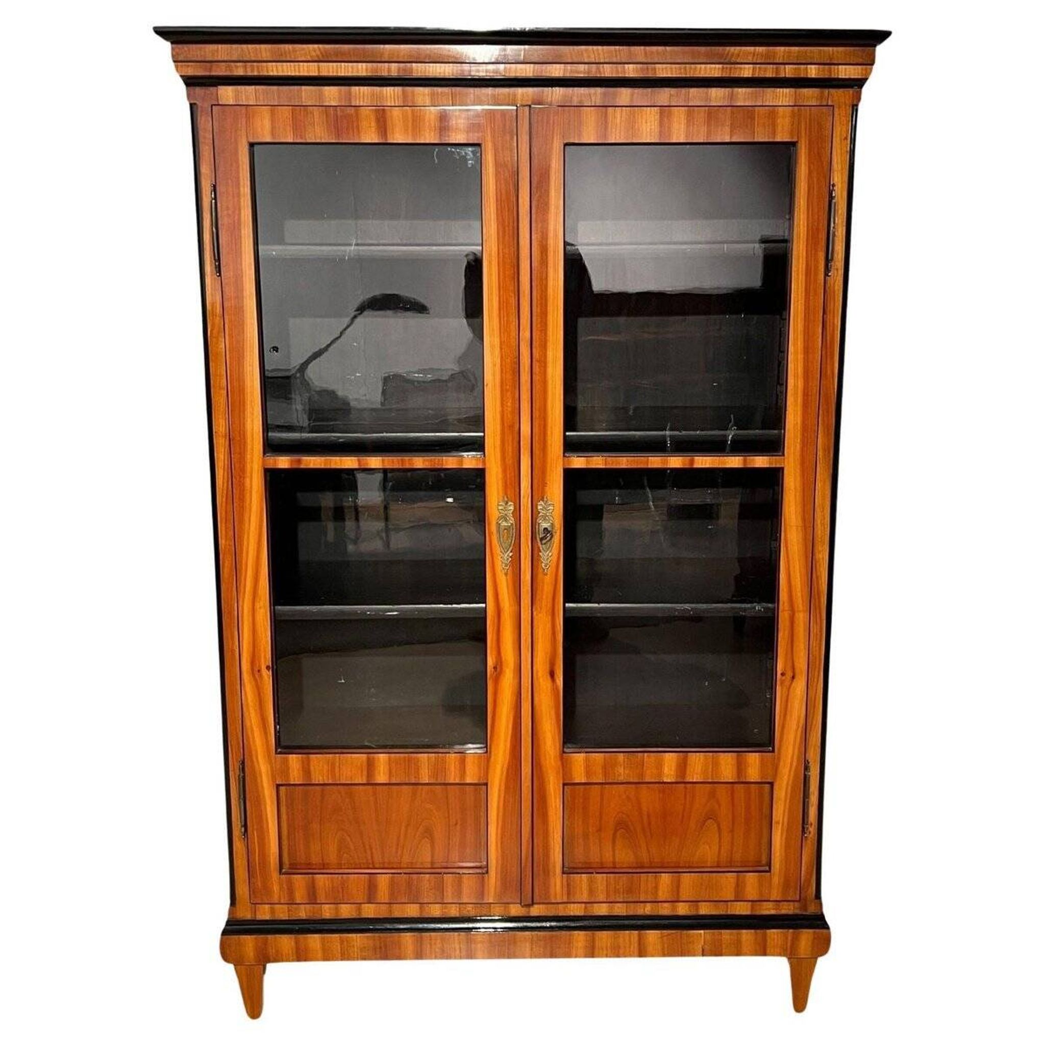 Biedermeier Bookcase, Cherry Veneer, South Germany 1820