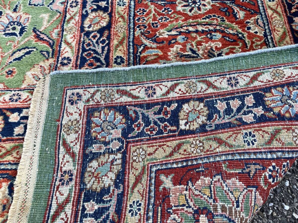 Large emerald Tabriz Persian rug 520x350 cm