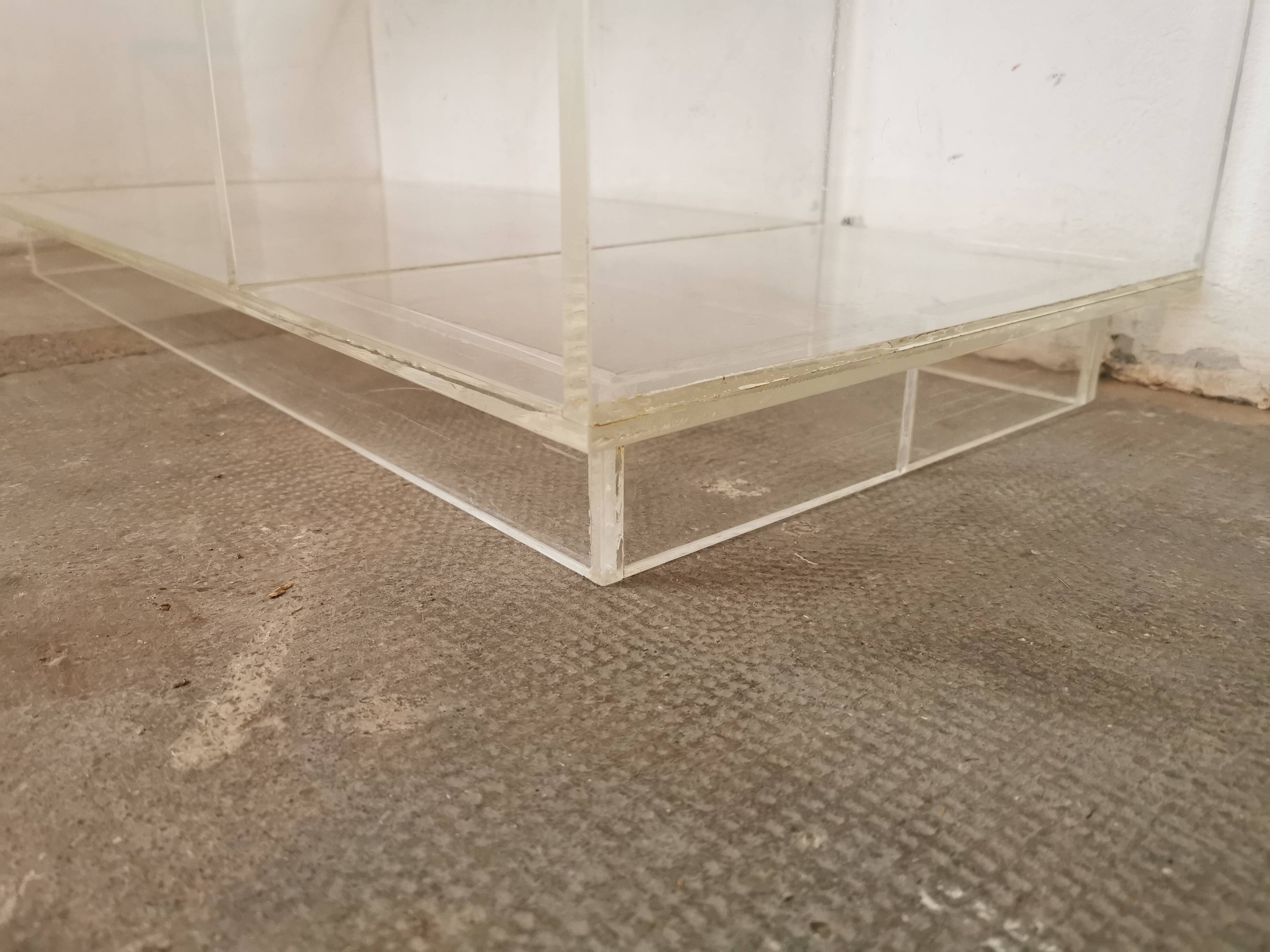 80s plexiglass hi-fi furniture shelf