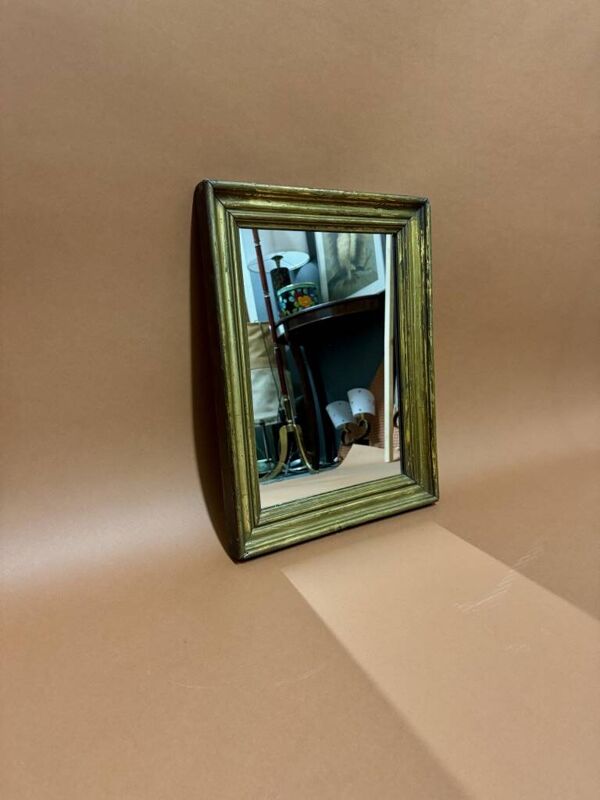 miroir ancien feuille d or bois