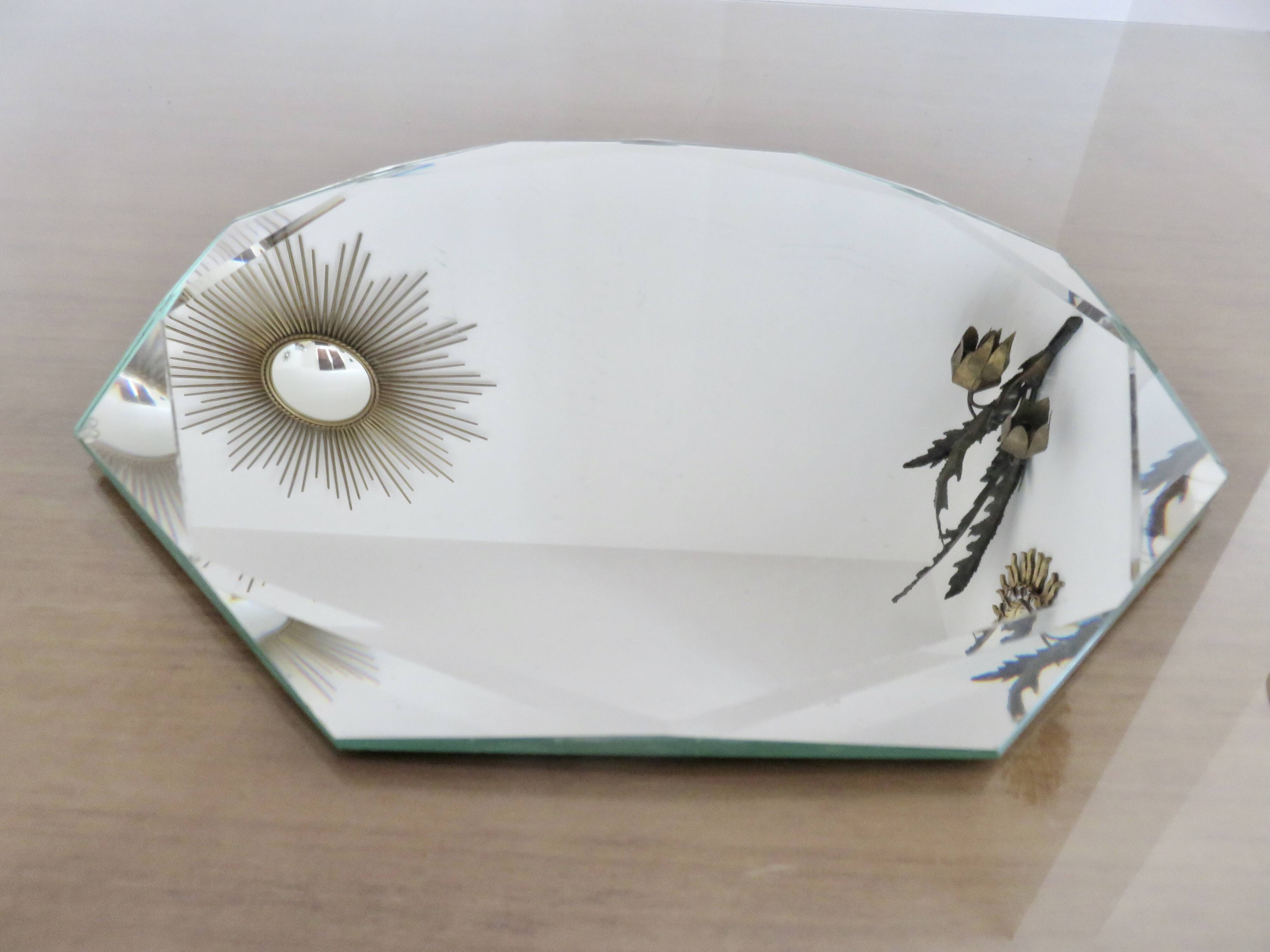 Miroir octogonal biseauté, années 40-50