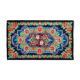 Rug with floral design on a blue background made by hand in Romania