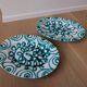 Vintage Gmundner Keramik Serving Oval Plate / Austria / Green Flamed / 2
