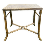 Antique rattan garden table