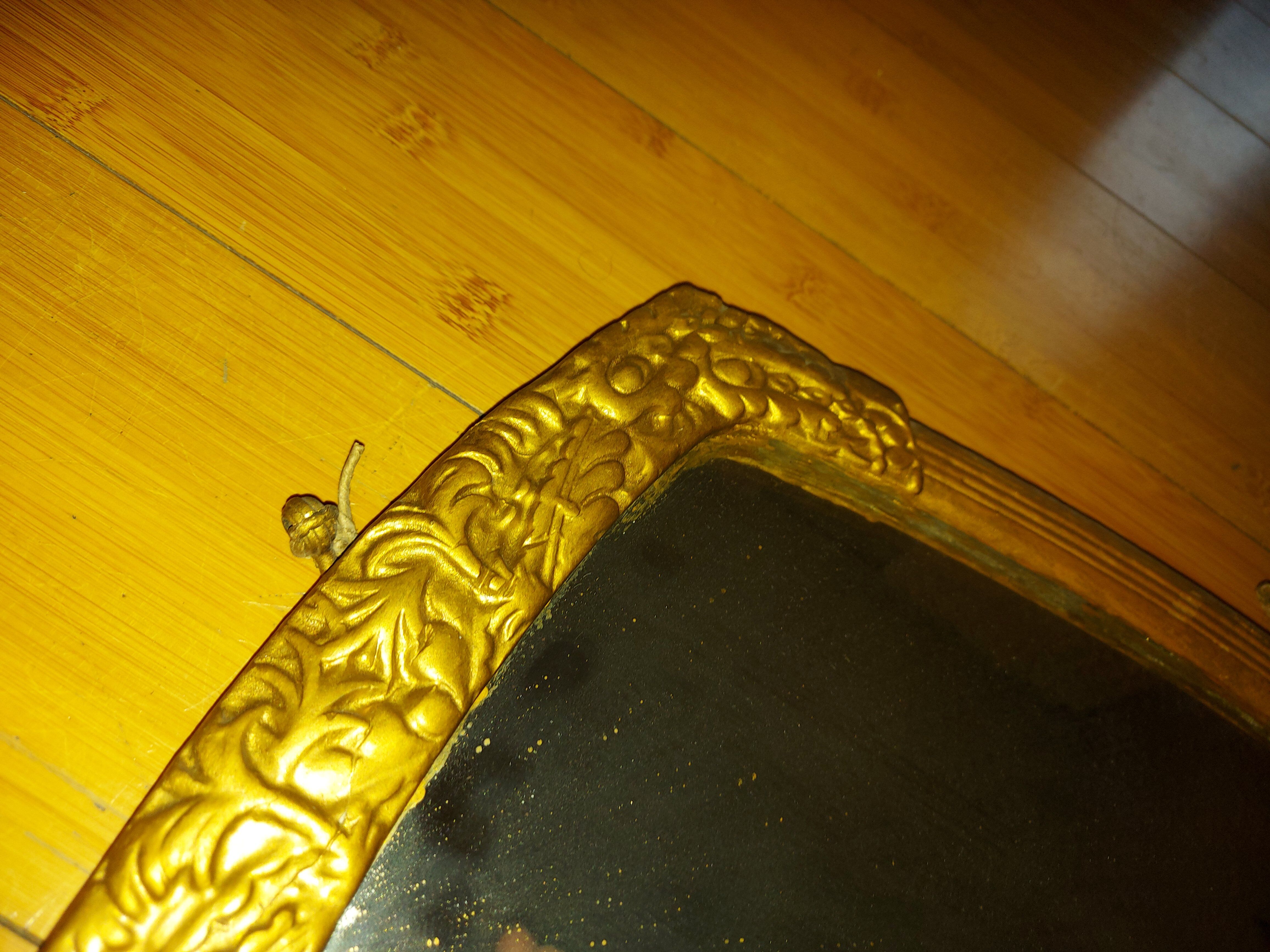 Painted wooden art deco mirror 33 X 51 cm