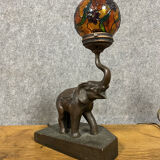 Bronze lamp with elephant Art Nouveau period around 1900