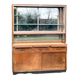 Ancien meuble de magasin - en chêne - vitrine et buffet