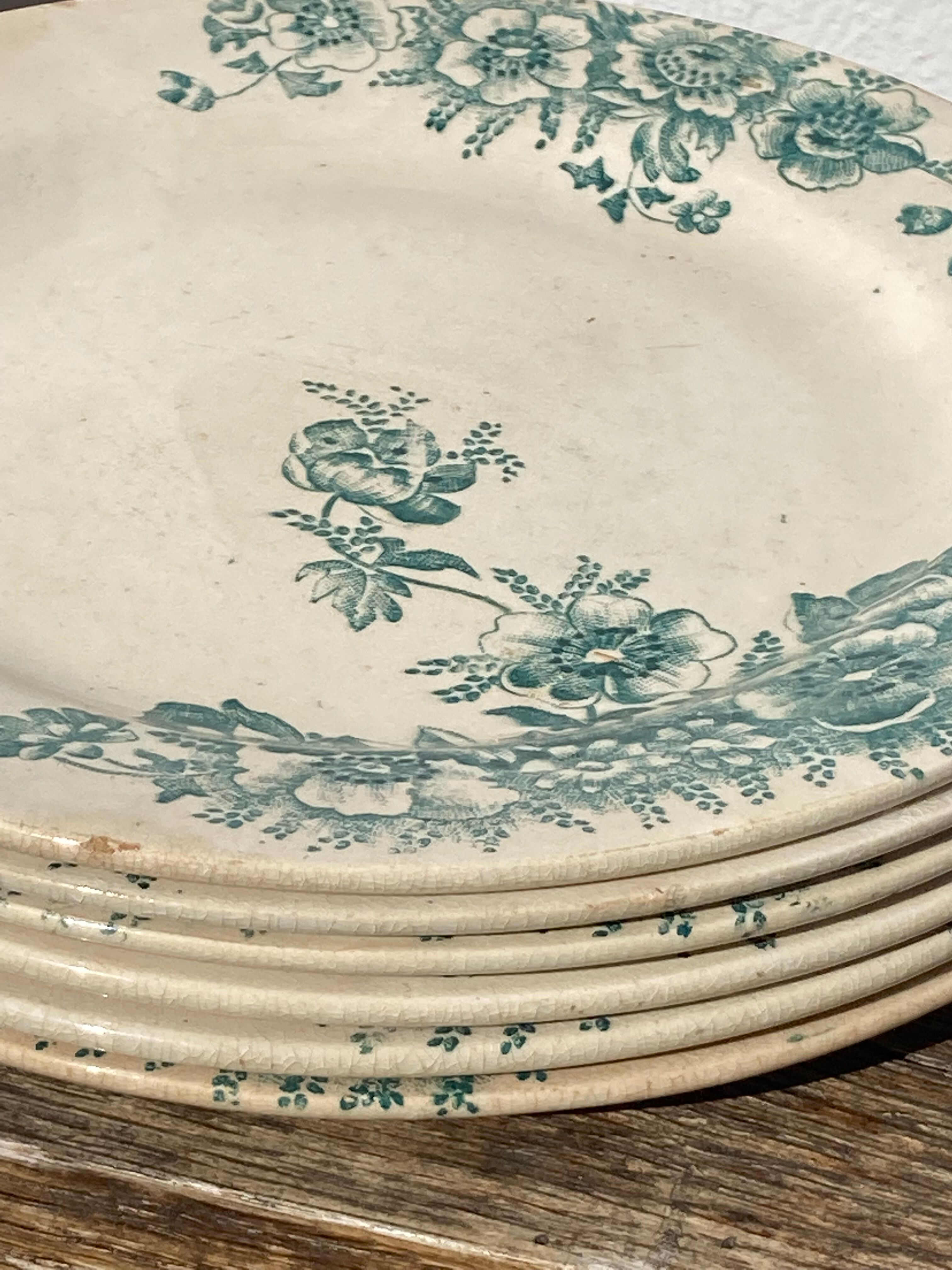 6 Flat plates iron earth by Bertrand Bordeaux / model Anémones