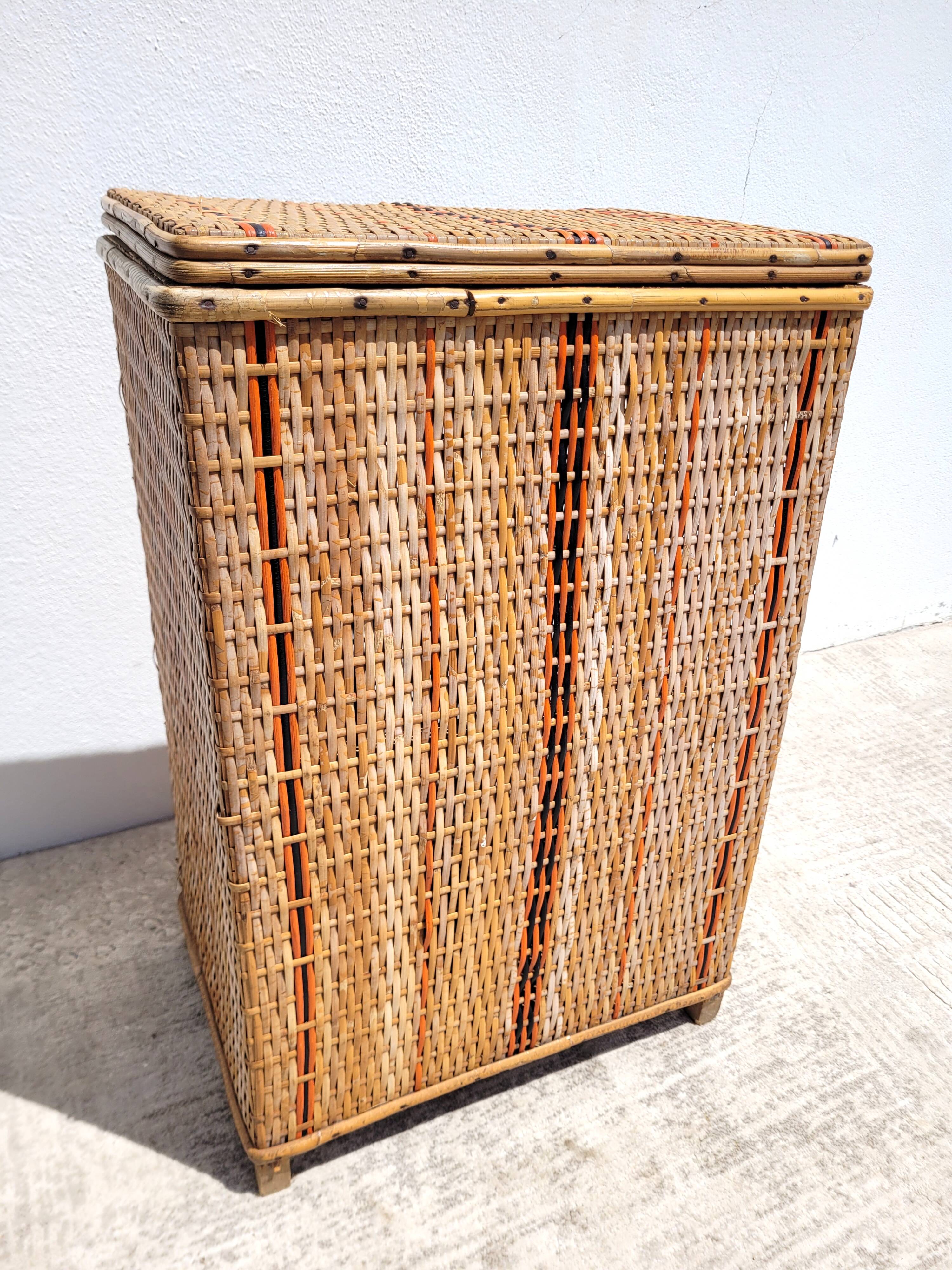 Rattan chest from the 1950s