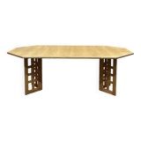 1970s English oak dining table with 2 extensions