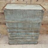 Ancien cabinet vitré en teck birman