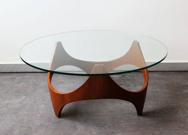 Table basse moderniste attribuée à HP Glass, États-Unis, 1960