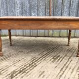 Antique cherry farmhouse table with 2 drawers and 1 pull-out