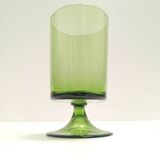 Set of Nine Green Hand-Blown Glass Drinking Glasses, Empoli, Italy
