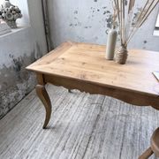 Table de ferme merisier pieds galbés XIXème
