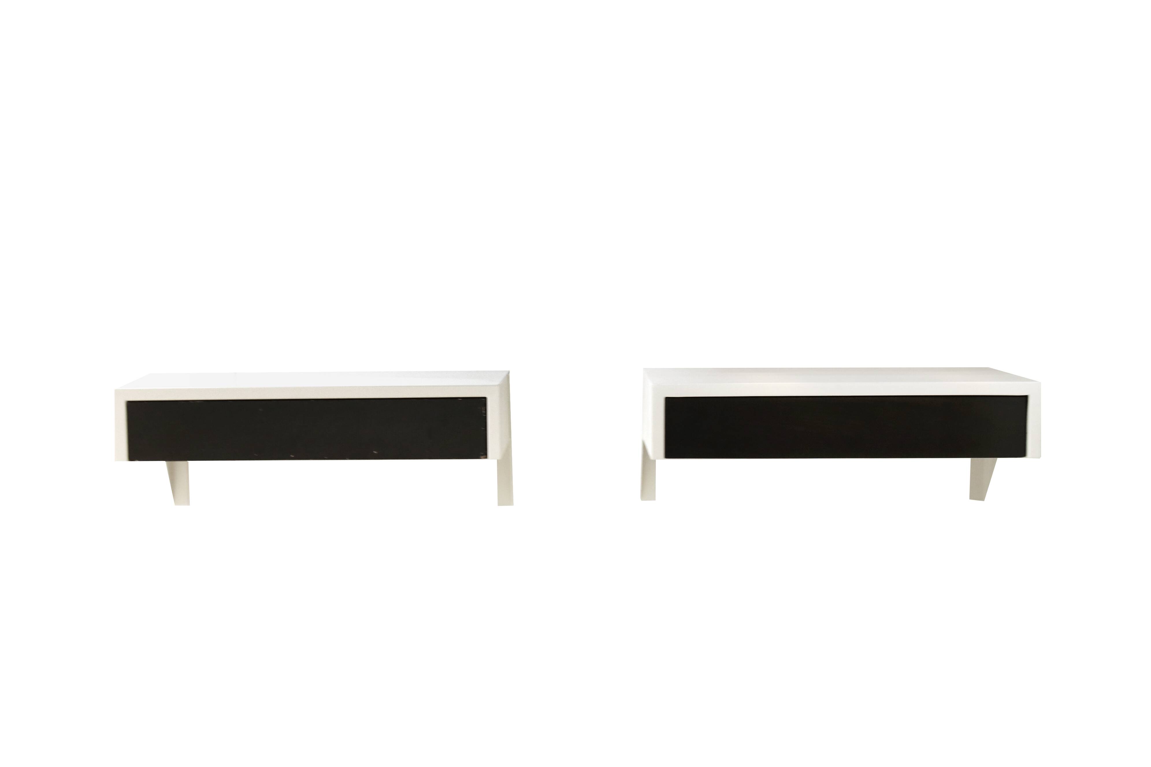 Set of two Martin Visser DD01 Bergeijk wall shelves with drawers for Spectrum, Netherlands 1956