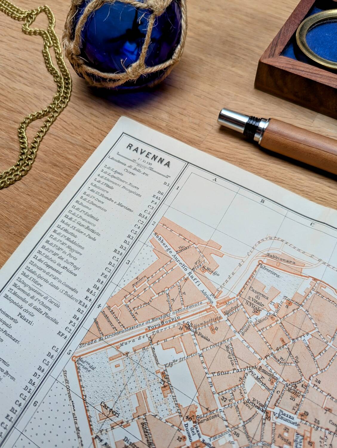 Printed in 1909, Map of Ravenna, Italy.