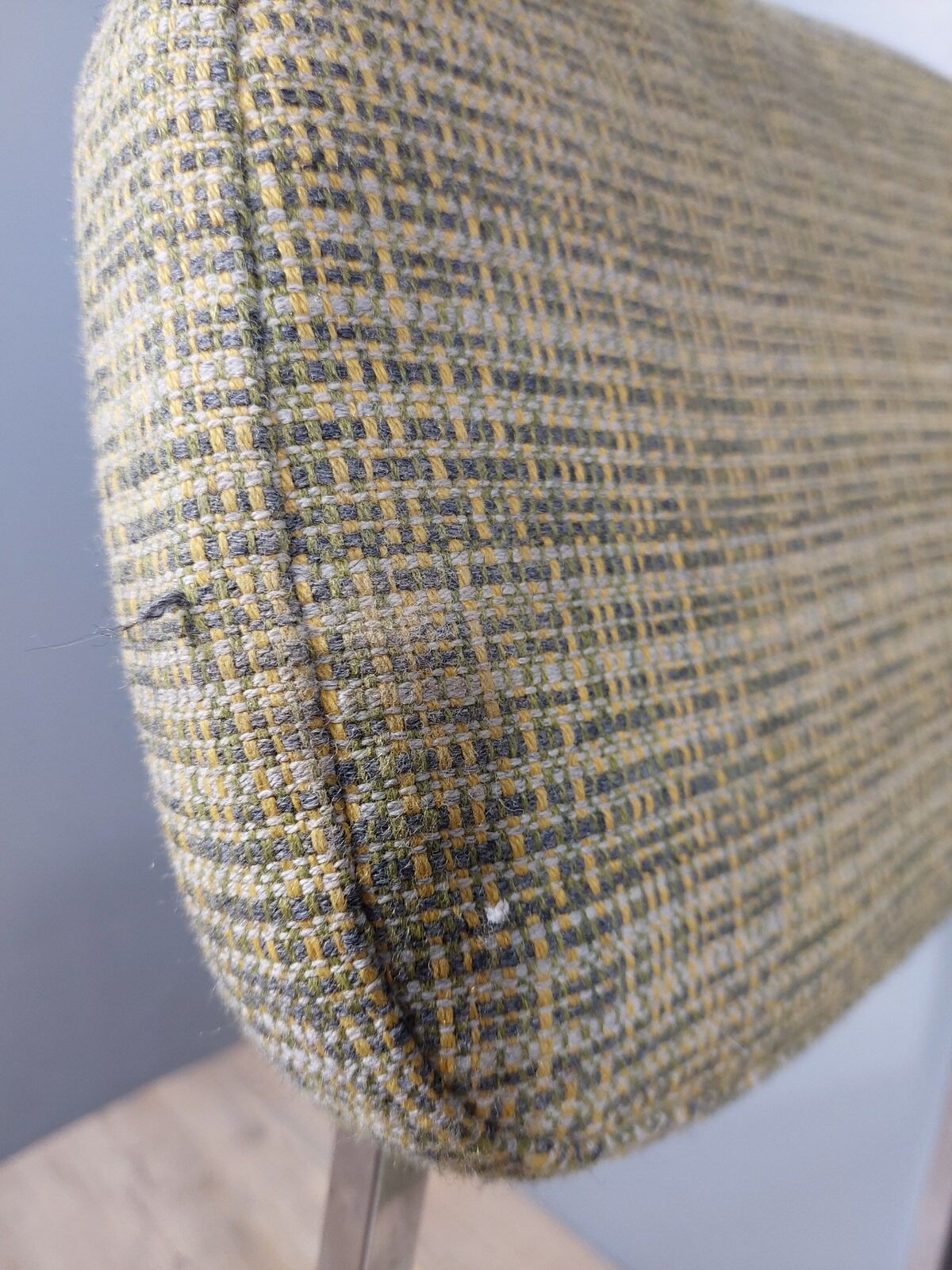 Pair of vintage chairs in fabrics and metal