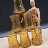 Set of 6 Italian ochre glasses