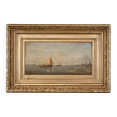 Tableau "Return to Port", oil on panel, signed Gilbert – Late 19th century