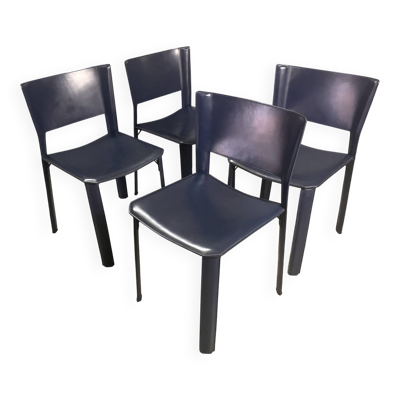 Chaises en cuir Fasem S91 Giancarlo Vegni