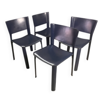 Fasem S91 chairs leather Giancarlo Vegni