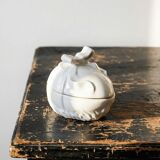 Jewellery box or Easter sweet jar in white porcelain Apilco Deshoulières