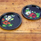 Pair of hand-painted metal plates - soviet style