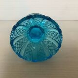 Baguier en verre moulé bleu