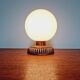 Wood and white opaline table lamp, 1960s