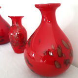 Set de 3 vases en verre Murano handmaee