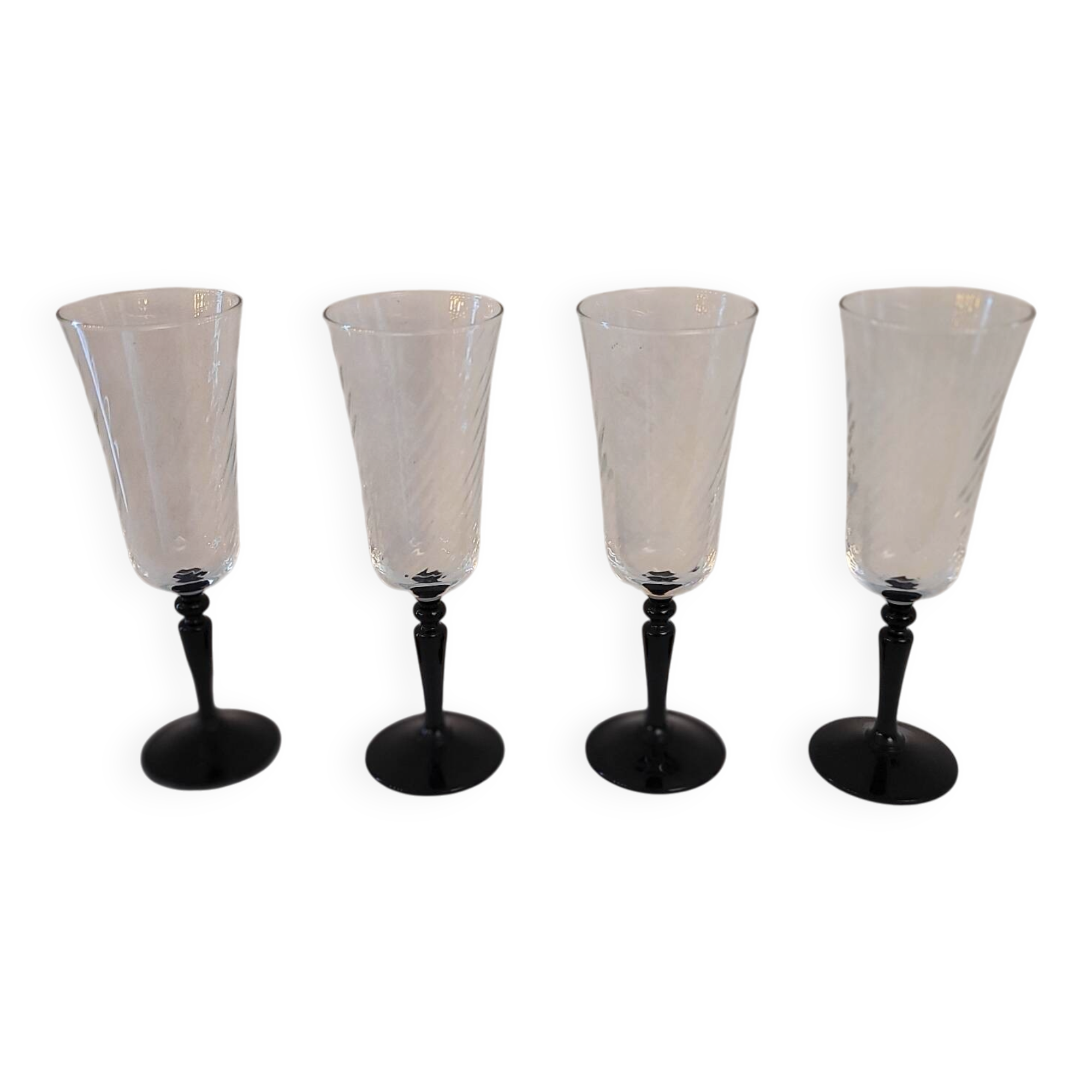 80s chic decorative champagne flutes