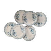 Old X6 dessert plates in "Regency" model iron earth from the French manufacturer of Sai