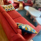 Vintage sofa set airborne & 2 armchairs & a footrest