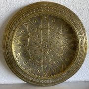 Set of 3 vintage brass North African trays
