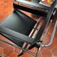 Wassily designer armchair - Marcel Breuer style - black cowhide leather