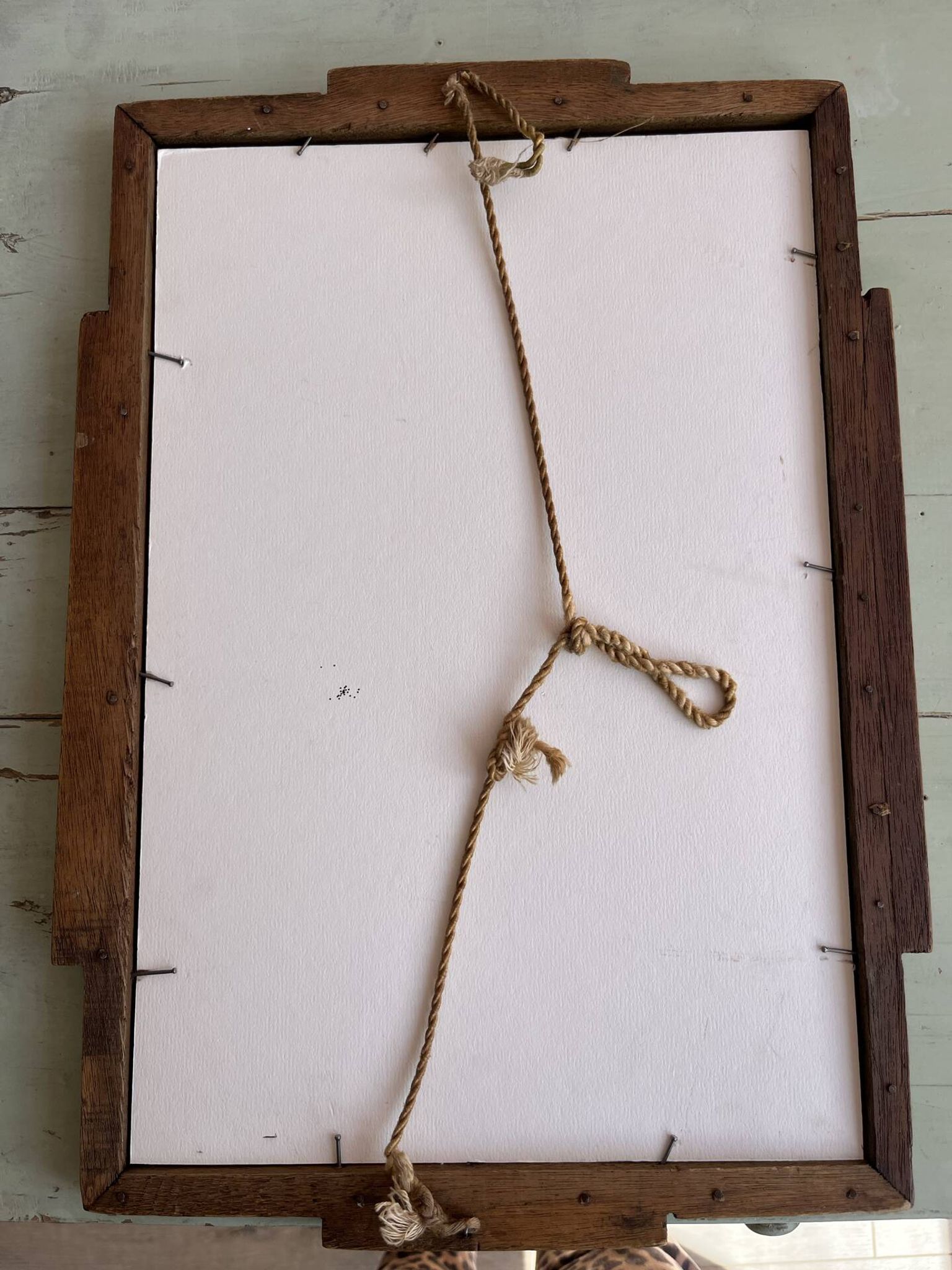 Rare striped Art Deco antique wooden mirror