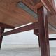 1960s, Danish double-sided, free standing desk, original condition, teak wood, drawers, sliding door
