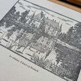 Printed in 1933, the castle of Azay-Le-Rideau, Indre-et-Loire.
