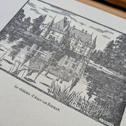 Printed in 1933, the castle of Azay-Le-Rideau, Indre-et-Loire.