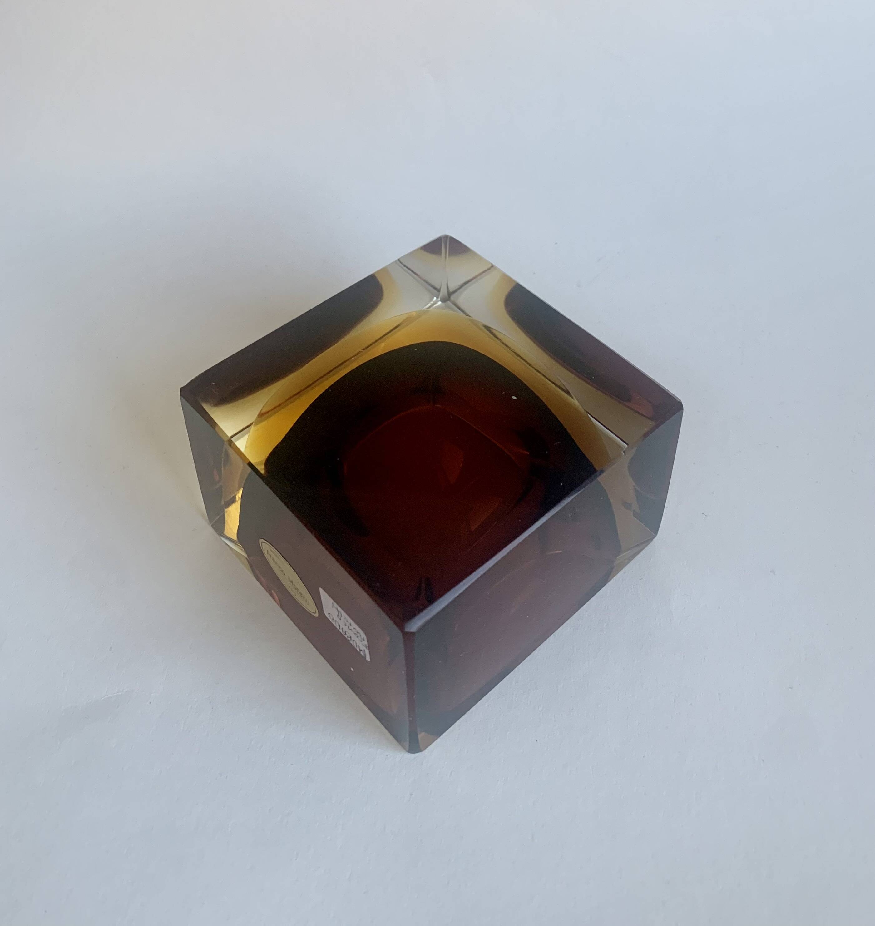 Sommerso Murano Glass Ashtray by Flavio Poli