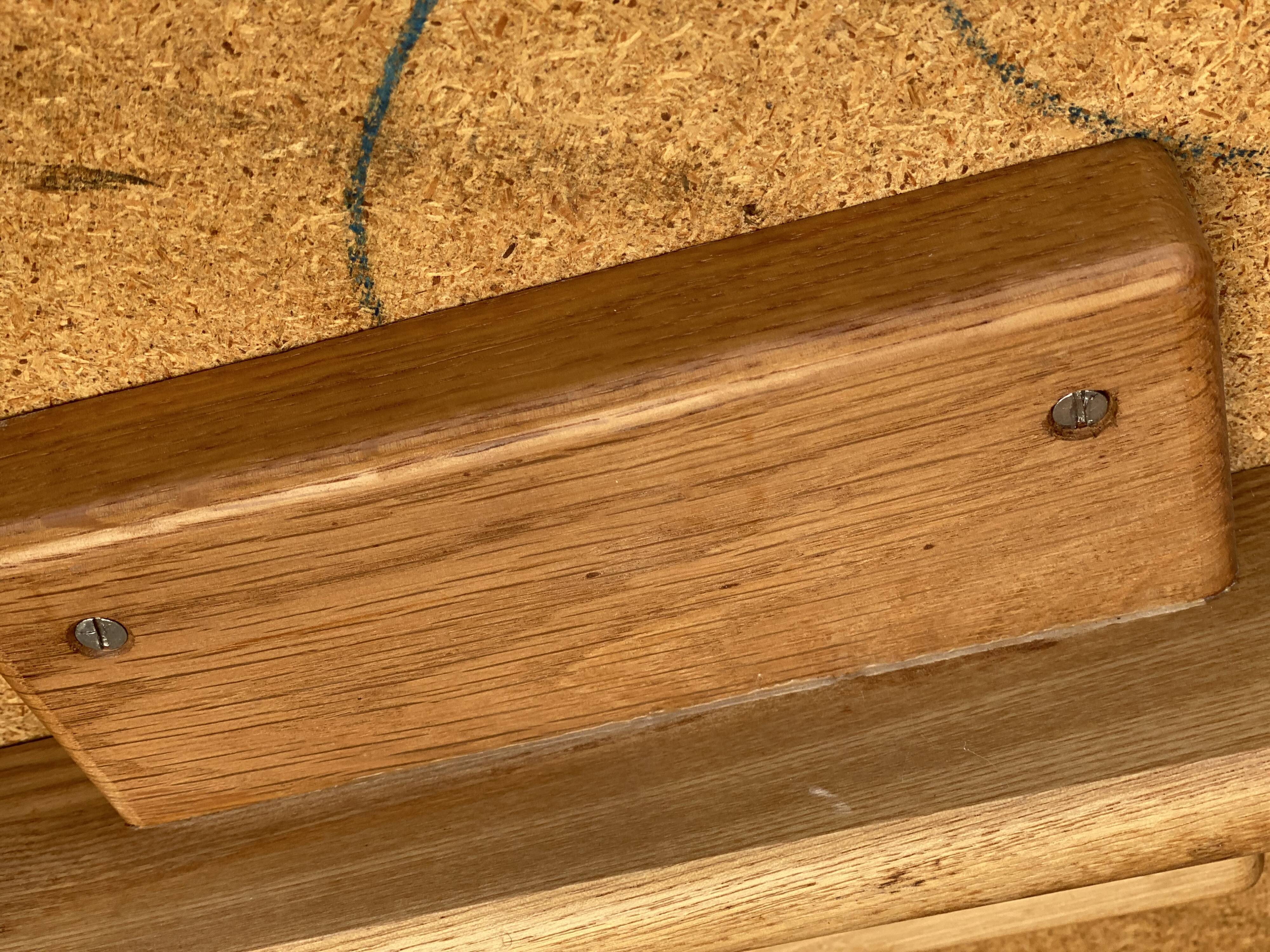 Mid century pine half circle chair