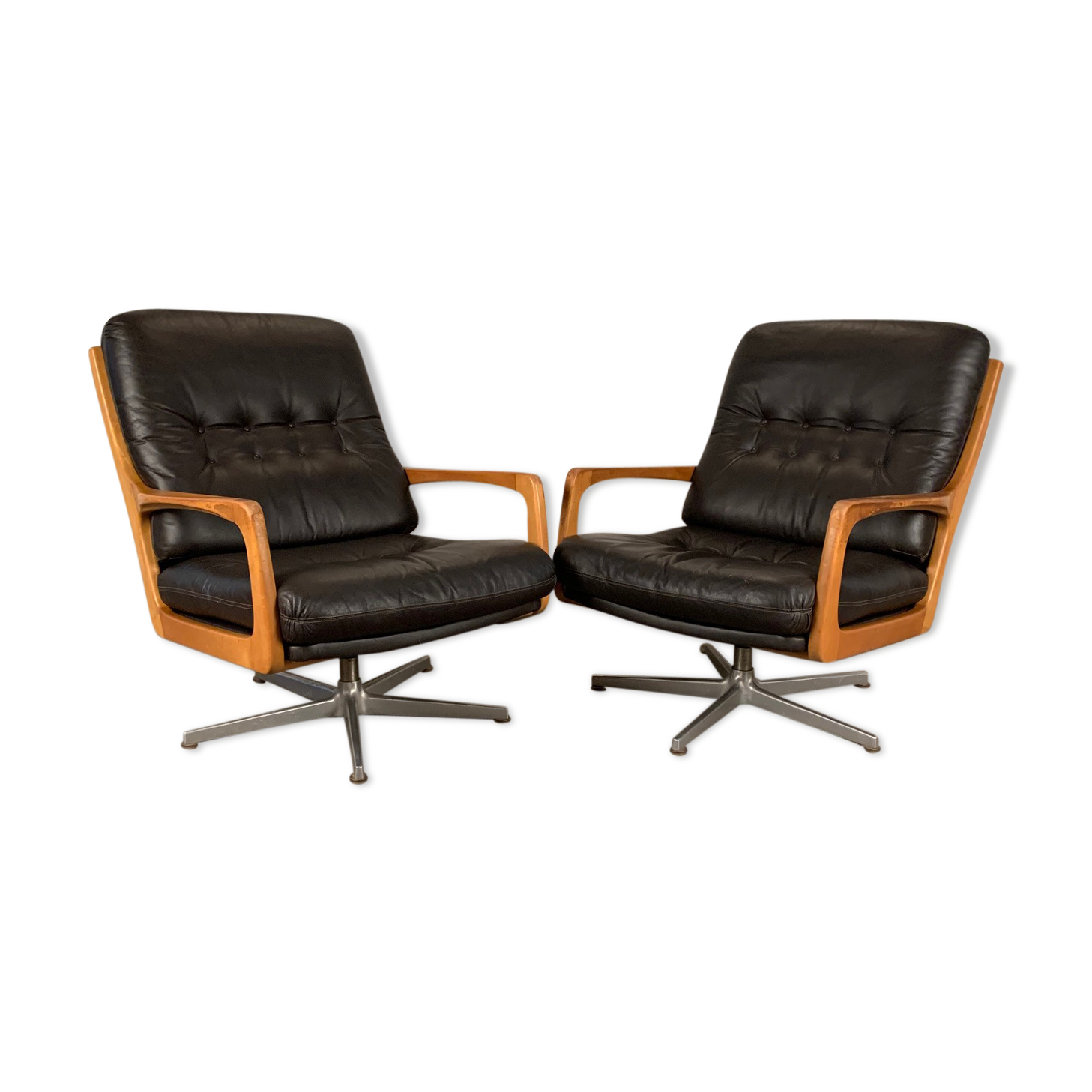 Paire de fauteuils designer Eugen Schmidt Soloform années 1960