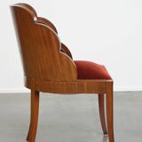 Art Deco “clouds” dining room/side chair with luxurious red upholstery