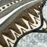 Vintage wall plate in West German pottery with rooster design, 1970s.