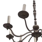Vintage chandelier with 9 arms in gold metal – foliage decoration – Paris Baguès