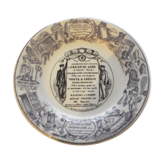 Assiette publicitaire magasin Crespin Ainé à Paris